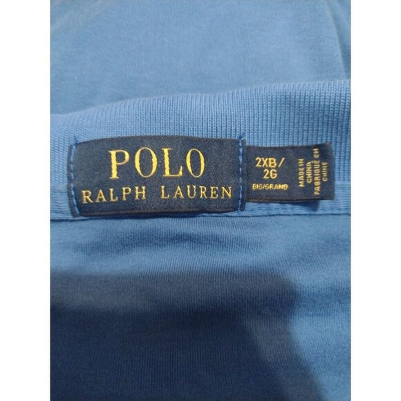 Polo Ralph Lauren Polo Shirt Adult 2XB BIG Short Sleeve Blue W/ Yellow Pony Mens - Picture 7 of 11